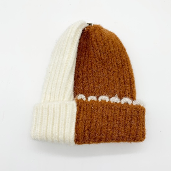 Majestic Filatures Deluxe Cuffed Beanie Hat for Baby in Rust and Cream - Picture 2 of 7